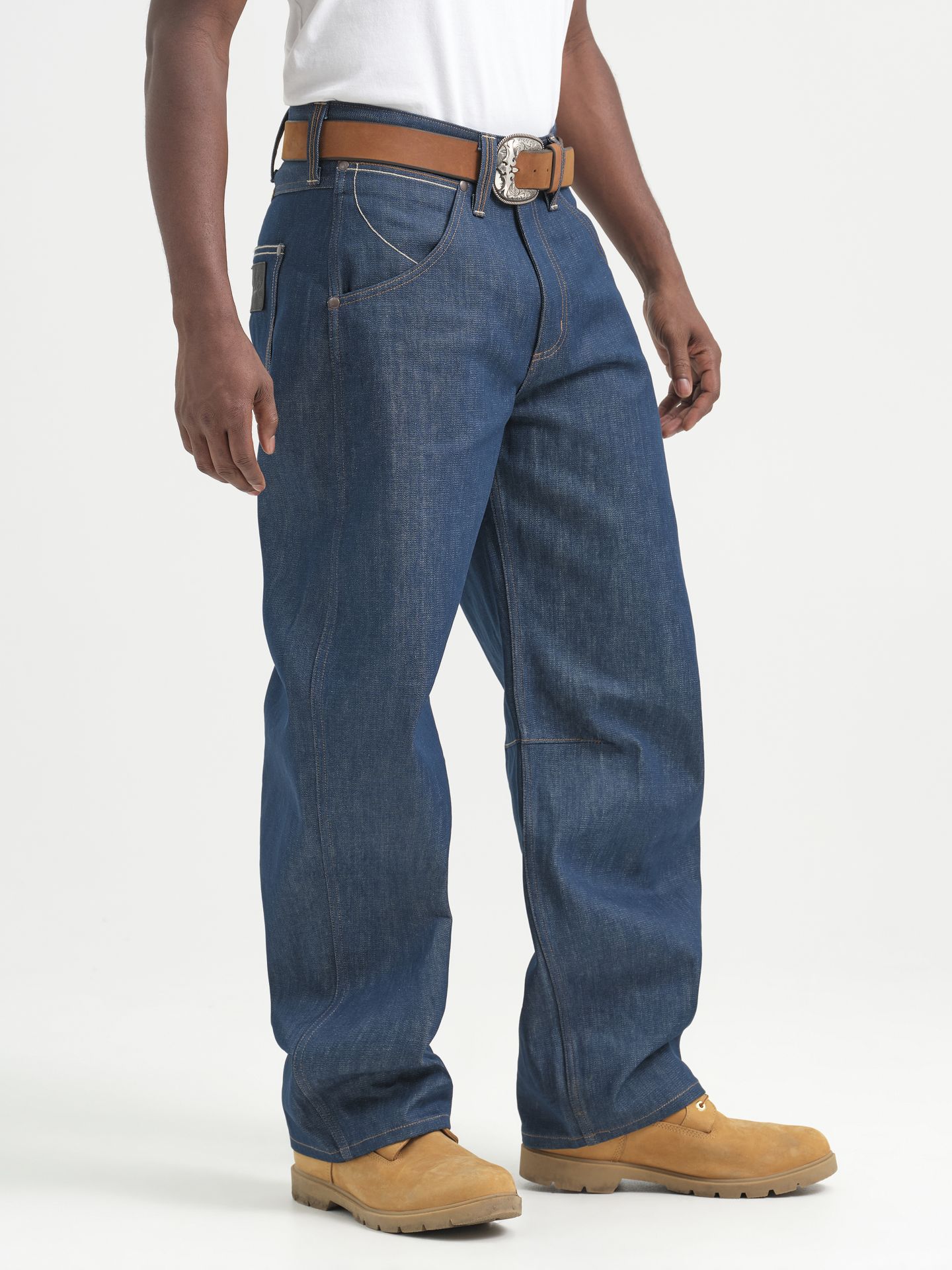 Мужские джинсы Wrangler x Avirex Barrel, цвет: Индиго — фото 6
