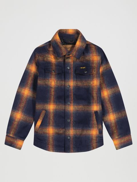 Детские куртки Wrangler Boy's Wrangler Quilt Lined Flannel Shirt Jacket