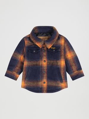 Wrangler Kids' Little Boy's  Quilt Lined Flannel Shirt Jacket In Night Sky In Navy