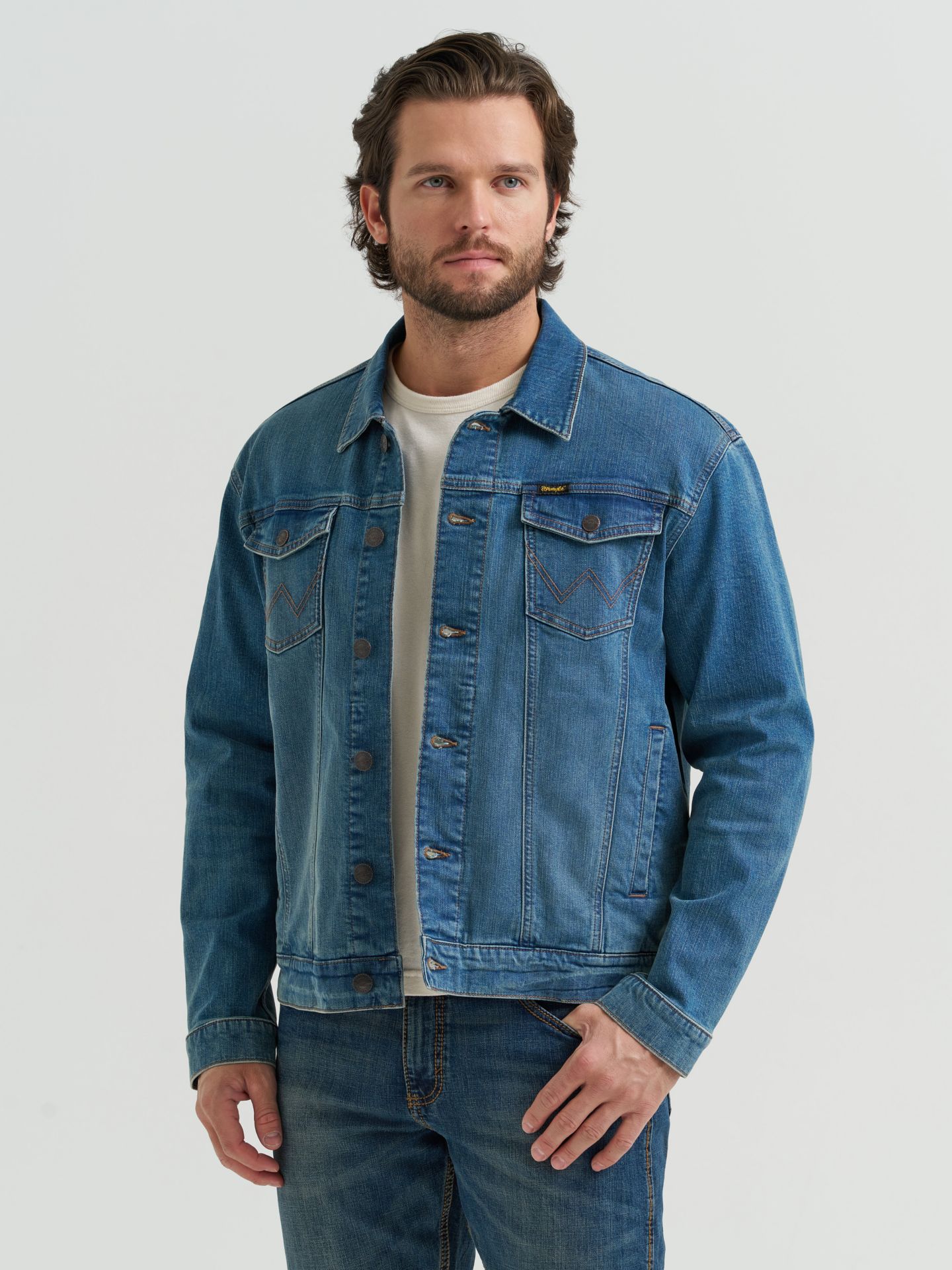 Мужская куртка Wrangler Retro® Unlined Denim, цвет: Сланцевый синий — фото 1