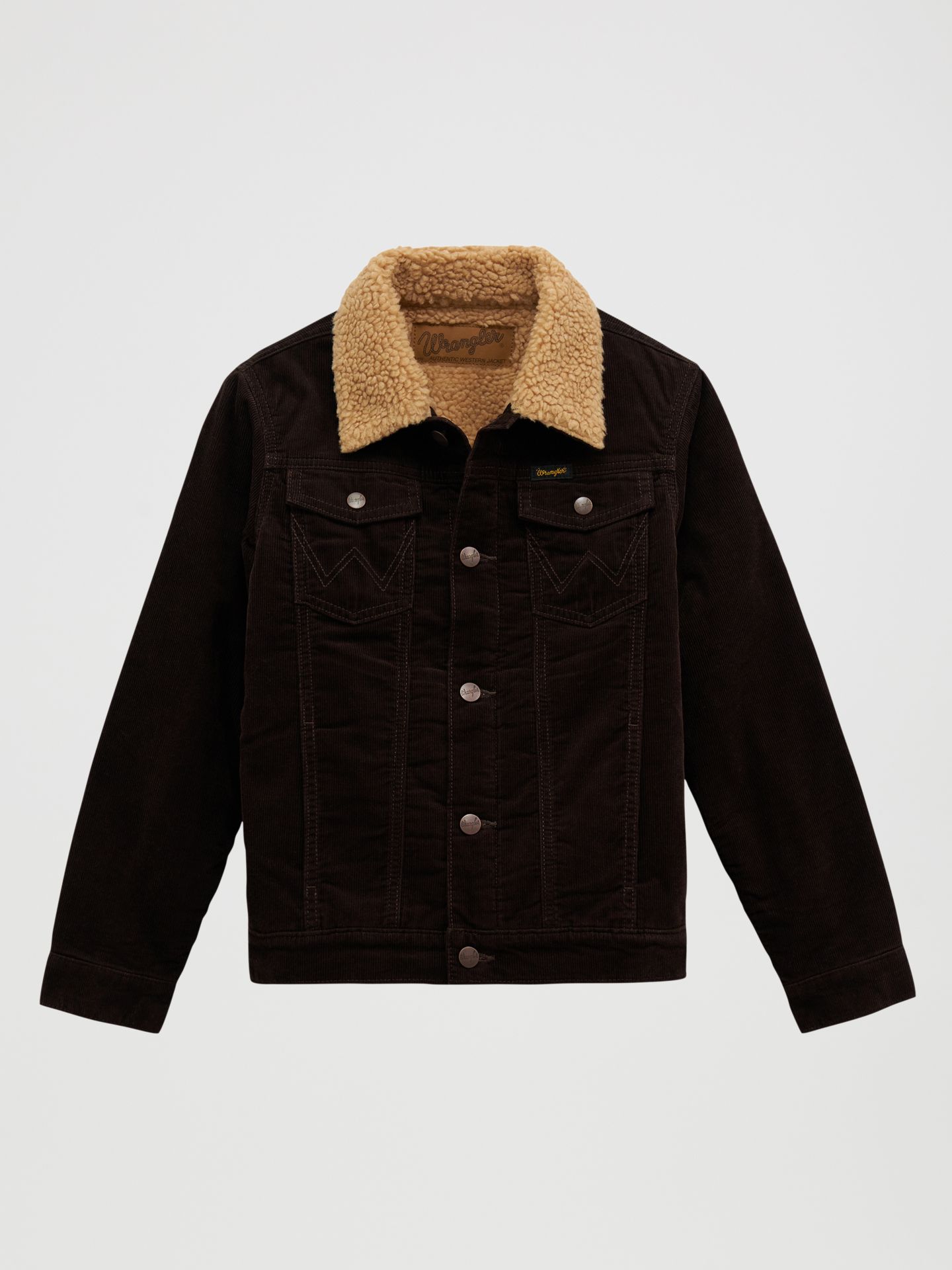 Куртка Wrangler® Cowboy Cut® Sherpa Lined Corduroy для мальчиков, цвет: Чёрный кофейный — фото 1