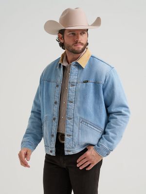Men's Wrangler&reg; Straight Yoke Sherpa Lined Denim Jacket