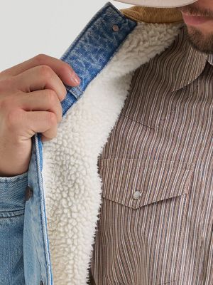 Men's Wrangler&reg; Straight Yoke Sherpa Lined Denim Jacket
