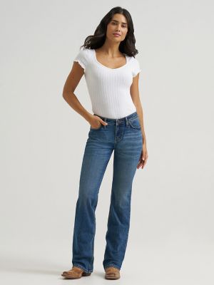Women's Wrangler Retro&reg; Mae Mid Rise Bootcut Jean in Marina main view