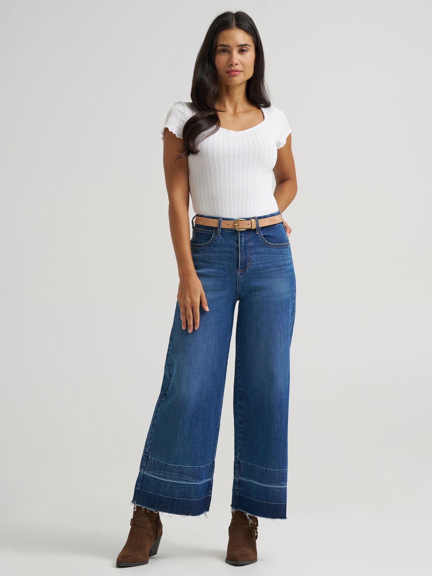 Женские джинсы Wrangler Bespoke Wide Leg Crop, цвет: Leanna — фото 3