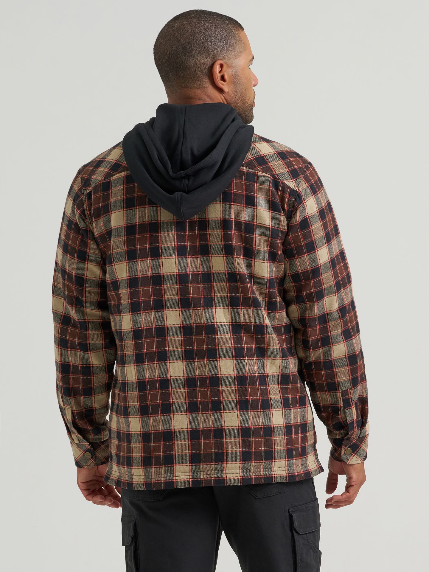 Мужская куртка Wrangler Riggs Workwear® Hooded Flannel Work Jacket, цвет: Хаки — фото 4