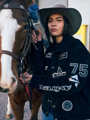 Wrangler x AVIREX Suede Trucker Jacket in Black alternative view 10