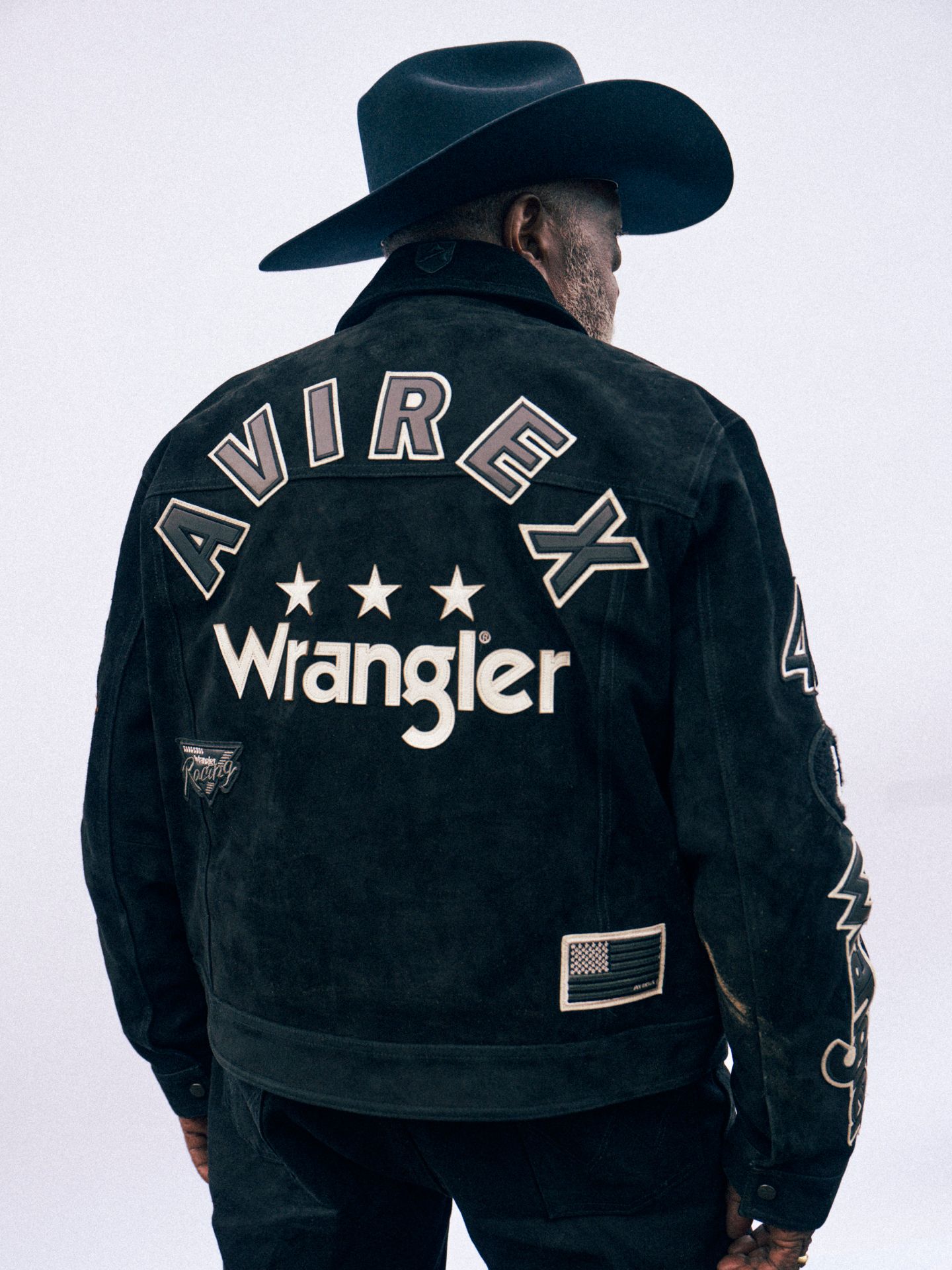 Куртка Wrangler x Avirex Suede Trucker, цвет: Чёрный — фото 2