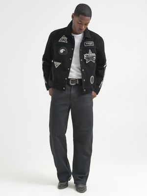Wrangler x AVIREX Suede Trucker Jacket in Black alternative view 3