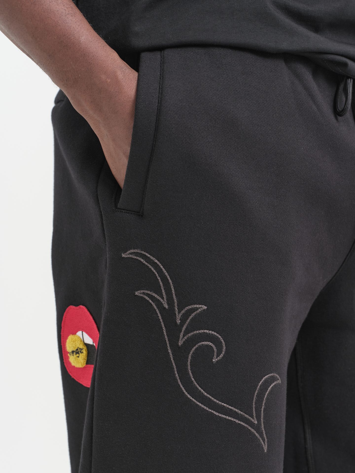 Мужские брюки Wrangler x Avirex Sweatpant, цвет: Чёрный — фото 8