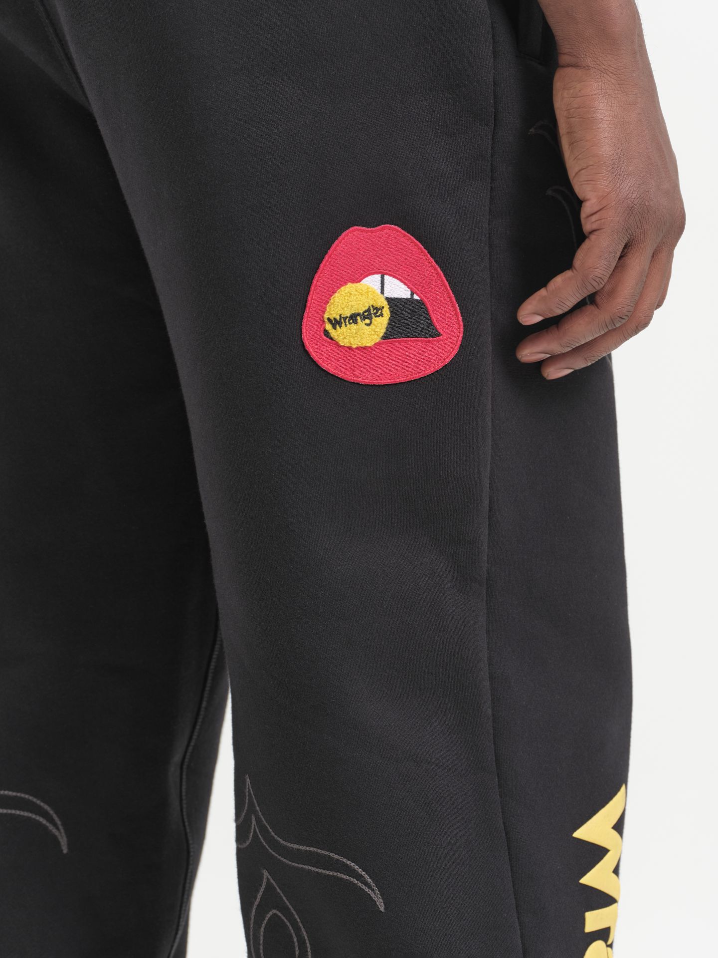 Мужские брюки Wrangler x Avirex Sweatpant, цвет: Чёрный — фото 9