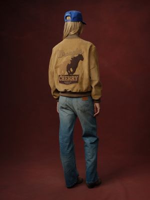 Wrangler x Cherry Suede Varsity Jacket