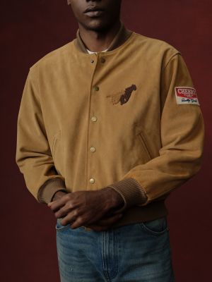 Wrangler x Cherry Suede Varsity Jacket