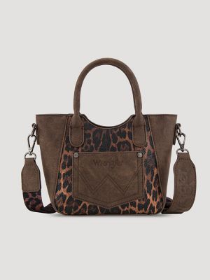 Animal Print Leather Trim Tote