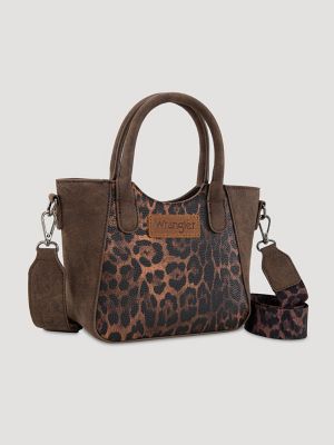 Animal Print Leather Trim Tote