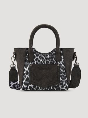 Animal Print Leather Trim Tote