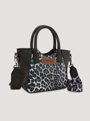 Animal Print Leather Trim Tote