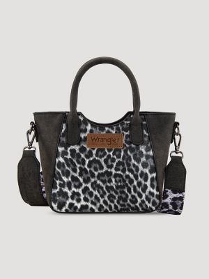 Animal Print Leather Trim Tote