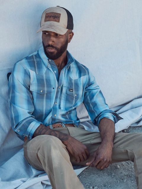 Мужские рубашки Wrangler All Terrain Gear Men's Performance Plaid Shirt