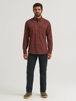 Wrangler All Terrain Gear Men's Live-In Print Shirt in Sepia