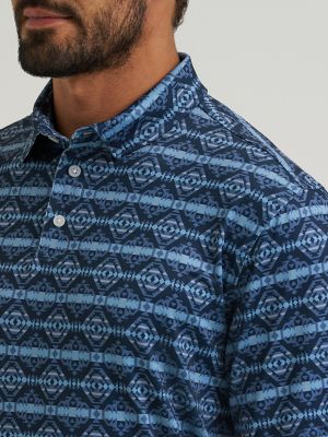 Wrangler All Terrain Gear Men's Performance Polo Shirt in Vintage Indigo