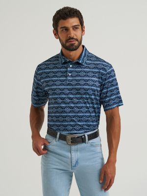 Wrangler All Terrain Gear Men's Performance Polo Shirt in Vintage Indigo