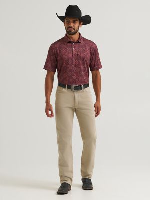 Wrangler All Terrain Gear Men's Performance Polo Shirt in Fig Bandana