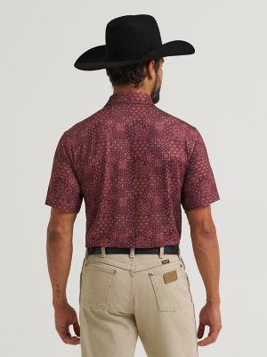 Wrangler All Terrain Gear Men's Performance Polo Shirt in Fig Bandana