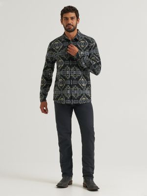 Wrangler All Terrain Gear Men's Blanket Shirt Jacket in Black Multi