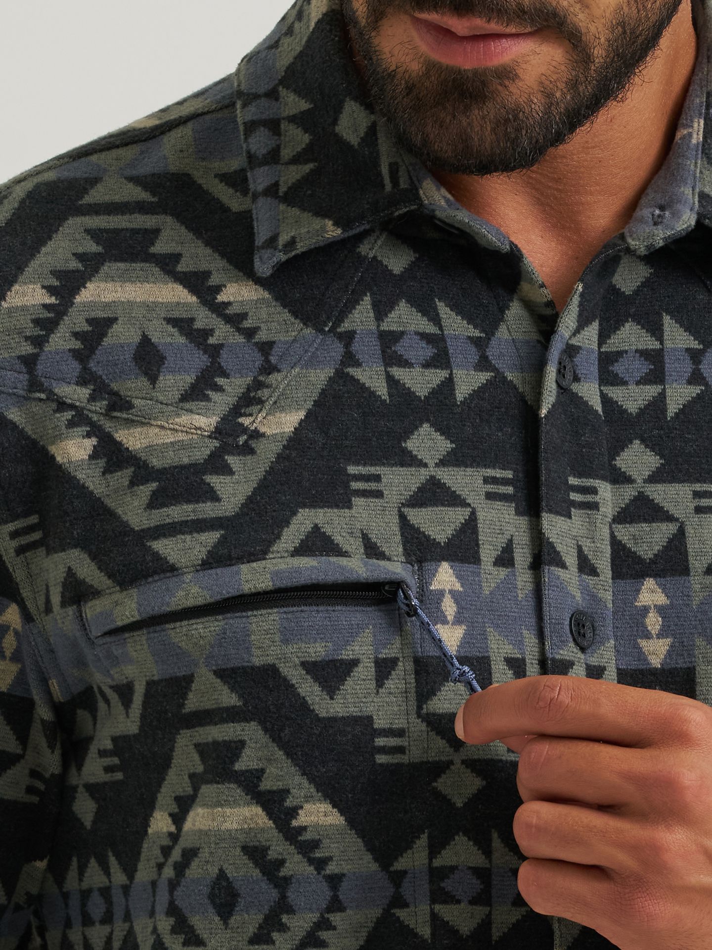 Мужская куртка Wrangler All Terrain Gear Blanket Shirt Jacket, цвет: Чёрный разноцветный — фото 6