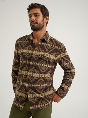 Wrangler All Terrain Gear Men's Blanket Shirt Jacket