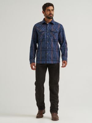 Wrangler All Terrain Gear Men's Flannel Shirt Jacket in Indigo alternative view