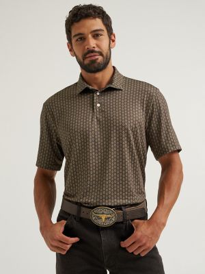 Wrangler All Terrain Gear Men's Performance Polo Shirt in Turkish Coffee alternative view 2