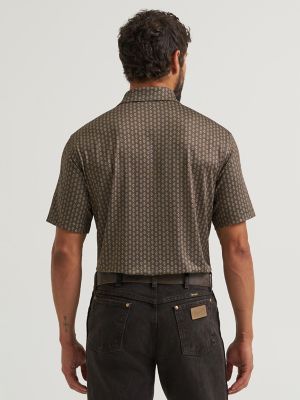 Wrangler All Terrain Gear Men's Performance Polo Shirt in Turkish Coffee alternative view 3