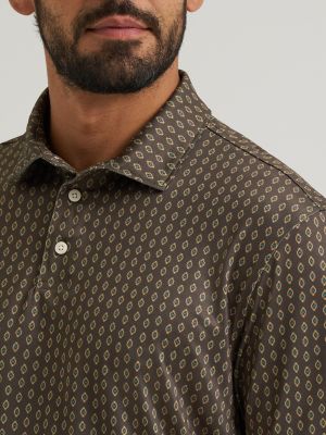 Wrangler All Terrain Gear Men's Performance Polo Shirt in Turkish Coffee alternative view 4