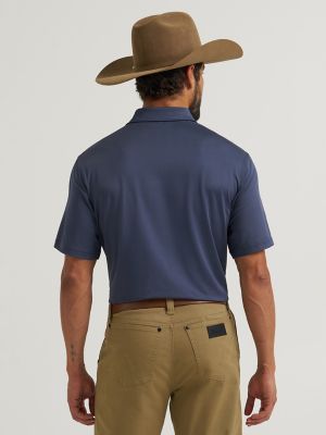 Wrangler All Terrain Gear Men's Performance Polo Shirt in Blue Nights