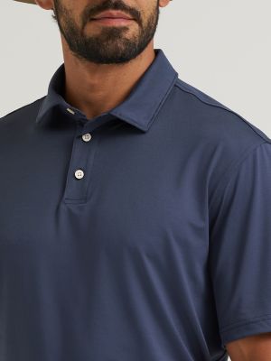 Wrangler All Terrain Gear Men's Performance Polo Shirt in Blue Nights