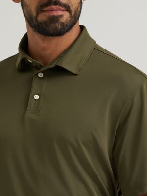 Wrangler All Terrain Gear Men's Performance Polo Shirt in Olive Night alternative view 4