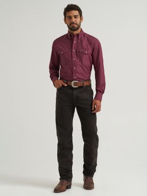 Wrangler All Terrain Gear Men's Performance Print Shirt in Lattice Fig
