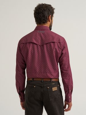 Wrangler All Terrain Gear Men's Performance Print Shirt in Lattice Fig