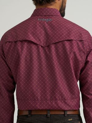 Wrangler All Terrain Gear Men's Performance Print Shirt in Lattice Fig