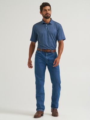 Wrangler All Terrain Gear Men's Performance Polo Shirt in Blue Depths
