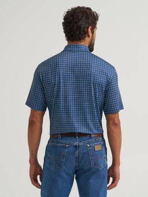 Wrangler All Terrain Gear Men's Performance Polo Shirt in Blue Depths