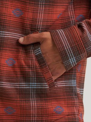Wrangler All Terrain Gear Men's Lined Flannel Shirt Jacket in Red alternative view 7