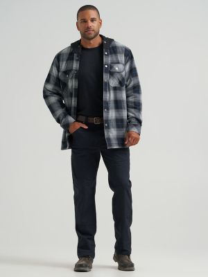 Wrangler&reg; RIGGS Workwear&reg; Hooded Flannel Work Jacket in Steely Grey