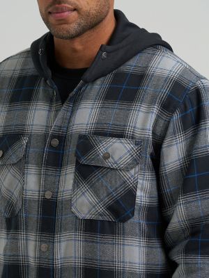 Wrangler&reg; RIGGS Workwear&reg; Hooded Flannel Work Jacket in Steely Grey