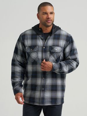 Wrangler&reg; RIGGS Workwear&reg; Hooded Flannel Work Jacket in Steely Grey