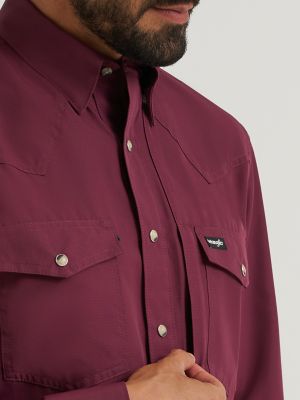 Wrangler All Terrain Gear Men's Performance Solid Shirt in Fig
