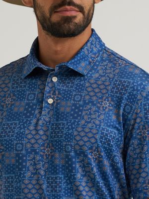 Wrangler All Terrain Gear Men's Performance Polo Shirt in Navy