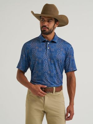 Wrangler All Terrain Gear Men's Performance Polo Shirt in Navy